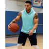 imageMAGCOMSEN Mens Tank Top Sleeveless Hoodie Cotton TShirt Summer Casual Shirt Muscle TeeLight Lake Blue