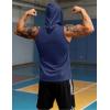 imageMAGCOMSEN Mens Tank Top Sleeveless Hoodie Cotton TShirt Summer Casual Shirt Muscle TeeNavy