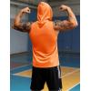 imageMAGCOMSEN Mens Tank Top Sleeveless Hoodie Cotton TShirt Summer Casual Shirt Muscle TeeOrange