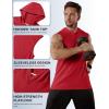 imageMAGCOMSEN Mens Tank Top Sleeveless Hoodie Cotton TShirt Summer Casual Shirt Muscle TeeTomato Red