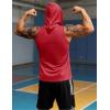 imageMAGCOMSEN Mens Tank Top Sleeveless Hoodie Cotton TShirt Summer Casual Shirt Muscle TeeTomato Red