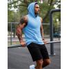 imageMAGCOMSEN Mens Tank Top Sleeveless Hoodie Cotton TShirt Summer Casual Shirt Muscle TeeWaterfall Blue