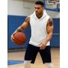 imageMAGCOMSEN Mens Tank Top Sleeveless Hoodie Cotton TShirt Summer Casual Shirt Muscle TeeWhite