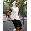 imageMAGCOMSEN Mens Tank Top Sleeveless Hoodie Cotton TShirt Summer Casual Shirt Muscle TeeWhite