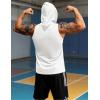 imageMAGCOMSEN Mens Tank Top Sleeveless Hoodie Cotton TShirt Summer Casual Shirt Muscle TeeWhite