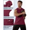 imageMAGCOMSEN Mens Tank Top Sleeveless Hoodie Cotton TShirt Summer Casual Shirt Muscle TeeWine Red