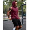 imageMAGCOMSEN Mens Tank Top Sleeveless Hoodie Cotton TShirt Summer Casual Shirt Muscle TeeWine Red