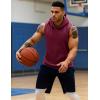 imageMAGCOMSEN Mens Tank Top Sleeveless Hoodie Cotton TShirt Summer Casual Shirt Muscle TeeWine Red