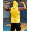 imageMAGCOMSEN Mens Tank Top Sleeveless Hoodie Cotton TShirt Summer Casual Shirt Muscle TeeYellow