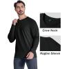 imageMAGCOMSEN Mens Thermal Shirt Fleece Lined Long Sleeve Athletic Base Layer Workout TopBlack