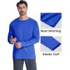 imageMAGCOMSEN Mens Thermal Shirt Fleece Lined Long Sleeve Athletic Base Layer Workout TopBright Blue