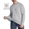 imageMAGCOMSEN Mens Thermal Shirt Fleece Lined Long Sleeve Athletic Base Layer Workout TopLight Grey