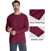 imageMAGCOMSEN Mens Thermal Shirt Fleece Lined Long Sleeve Athletic Base Layer Workout TopWine Red