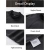 imageMAGCOMSEN Mens Thermal Shirt Fleece Lined Long Sleeve Undershirts Athletic Warm Base Layer Winter TopBlack