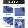 imageMAGCOMSEN Mens Thermal Shirt Fleece Lined Long Sleeve Undershirts Athletic Warm Base Layer Winter TopBlue Grey