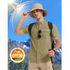 imageMAGCOMSEN Mens UPF 50 Fishing Shirts UV Sun Protection Cooling Quick Dry Short Sleeve Shirts for Hiking Safari CampingKhaki