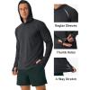 imageMAGCOMSEN Mens UPF 50 Sun Protection Hoodie Lightweight Long Sleeve Rash Guard Shirts Fishing Swim Athletic WorkoutBlack