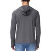 imageMAGCOMSEN Mens UPF 50 Sun Protection Hoodie Lightweight Long Sleeve Rash Guard Shirts Fishing Swim Athletic WorkoutDark Grey