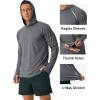 imageMAGCOMSEN Mens UPF 50 Sun Protection Hoodie Lightweight Long Sleeve Rash Guard Shirts Fishing Swim Athletic WorkoutDark Grey