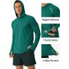 imageMAGCOMSEN Mens UPF 50 Sun Protection Hoodie Lightweight Long Sleeve Rash Guard Shirts Fishing Swim Athletic WorkoutEmerald Green