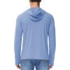 imageMAGCOMSEN Mens UPF 50 Sun Protection Hoodie Lightweight Long Sleeve Rash Guard Shirts Fishing Swim Athletic WorkoutLight Blue