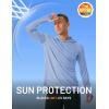 imageMAGCOMSEN Mens UPF 50 Sun Protection Hoodie Lightweight Long Sleeve Rash Guard Shirts Fishing Swim Athletic WorkoutLight Blue