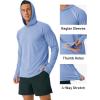imageMAGCOMSEN Mens UPF 50 Sun Protection Hoodie Lightweight Long Sleeve Rash Guard Shirts Fishing Swim Athletic WorkoutLight Blue