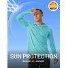 imageMAGCOMSEN Mens UPF 50 Sun Protection Hoodie Lightweight Long Sleeve Rash Guard Shirts Fishing Swim Athletic WorkoutLight Green
