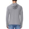 imageMAGCOMSEN Mens UPF 50 Sun Protection Hoodie Lightweight Long Sleeve Rash Guard Shirts Fishing Swim Athletic WorkoutLight Grey