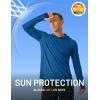 imageMAGCOMSEN Mens UPF 50 Sun Protection Hoodie Lightweight Long Sleeve Rash Guard Shirts Fishing Swim Athletic WorkoutMiddle Blue