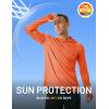 imageMAGCOMSEN Mens UPF 50 Sun Protection Hoodie Lightweight Long Sleeve Rash Guard Shirts Fishing Swim Athletic WorkoutOrange
