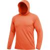 imageMAGCOMSEN Mens UPF 50 Sun Protection Hoodie Lightweight Long Sleeve Rash Guard Shirts Fishing Swim Athletic WorkoutOrange