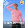 imageMAGCOMSEN Mens UPF 50 Sun Protection Hoodie Lightweight Long Sleeve Rash Guard Shirts Fishing Swim Athletic WorkoutPink