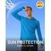 imageMAGCOMSEN Mens UPF 50 Sun Protection Hoodie Lightweight Long Sleeve Rash Guard Shirts Fishing Swim Athletic WorkoutSea Blue