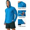 imageMAGCOMSEN Mens UPF 50 Sun Protection Hoodie Lightweight Long Sleeve Rash Guard Shirts Fishing Swim Athletic WorkoutSea Blue