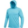 imageMAGCOMSEN Mens UPF 50 Sun Protection Hoodie Lightweight Long Sleeve Rash Guard Shirts Fishing Swim Athletic WorkoutWater Blue