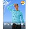 imageMAGCOMSEN Mens UPF 50 Sun Protection Hoodie Lightweight Long Sleeve Rash Guard Shirts Fishing Swim Athletic WorkoutWater Blue
