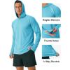 imageMAGCOMSEN Mens UPF 50 Sun Protection Hoodie Lightweight Long Sleeve Rash Guard Shirts Fishing Swim Athletic WorkoutWater Blue