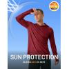 imageMAGCOMSEN Mens UPF 50 Sun Protection Hoodie Lightweight Long Sleeve Rash Guard Shirts Fishing Swim Athletic WorkoutWine Red