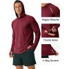 imageMAGCOMSEN Mens UPF 50 Sun Protection Hoodie Lightweight Long Sleeve Rash Guard Shirts Fishing Swim Athletic WorkoutWine Red