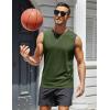 imageMAGCOMSEN Mens UPF 50 Tank Top Workout Sleeveless Muscle Shirts Lightweight Casual Cooling Sleeveless Shirt for Gym BeachArmygreen