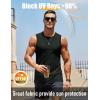 imageMAGCOMSEN Mens UPF 50 Tank Top Workout Sleeveless Muscle Shirts Lightweight Casual Cooling Sleeveless Shirt for Gym BeachBlack