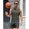 imageMAGCOMSEN Mens UPF 50 Tank Top Workout Sleeveless Muscle Shirts Lightweight Casual Cooling Sleeveless Shirt for Gym BeachDark Grey