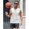imageMAGCOMSEN Mens UPF 50 Tank Top Workout Sleeveless Muscle Shirts Lightweight Casual Cooling Sleeveless Shirt for Gym BeachWhite