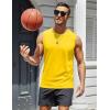 imageMAGCOMSEN Mens UPF 50 Tank Top Workout Sleeveless Muscle Shirts Lightweight Casual Cooling Sleeveless Shirt for Gym BeachYellow