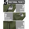 imageMAGCOMSEN Mens Waterproof Fleece Lined Rain Jacket Lightweight Softshell Raincoat with Hood Winter Hiking WindbreakerArmy Green