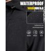 imageMAGCOMSEN Mens Waterproof Fleece Lined Rain Jacket Lightweight Softshell Raincoat with Hood Winter Hiking WindbreakerBlack