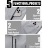 imageMAGCOMSEN Mens Waterproof Fleece Lined Rain Jacket Lightweight Softshell Raincoat with Hood Winter Hiking WindbreakerLight Grey