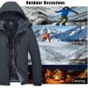 imageMAGCOMSEN Mens Winter Coats Ski Snow Water Resistant Jacket Warm Fleece Parka Raincoats with Hood for Hiking WorkDark Grey