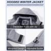 imageMAGCOMSEN Mens Winter Coats Ski Snow Water Resistant Jacket Warm Fleece Parka Raincoats with Hood for Hiking WorkLight Grey